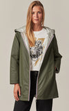 Deeluxe reversible metallic coat - Khaki