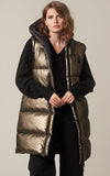 Deeluxe -Reversible,sleeveless gilet in metallic khaki