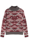 Andam- High neck camo sweater in red