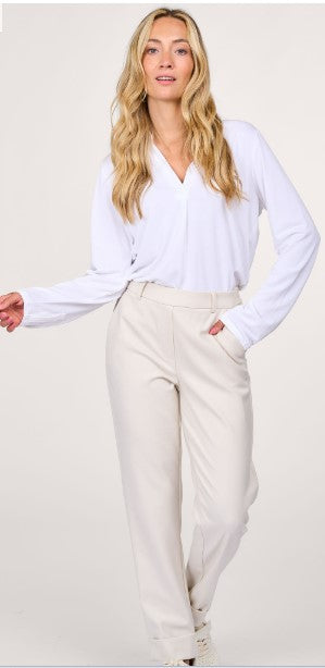 YAYA - Jersey V-Neck Top With Collar