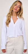 YAYA - Jersey V-Neck Top With Collar