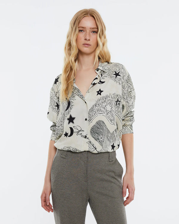 Andam - Printed longsleeve blouse
