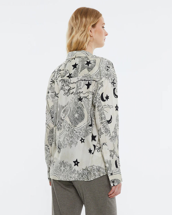 Andam - Printed longsleeve blouse