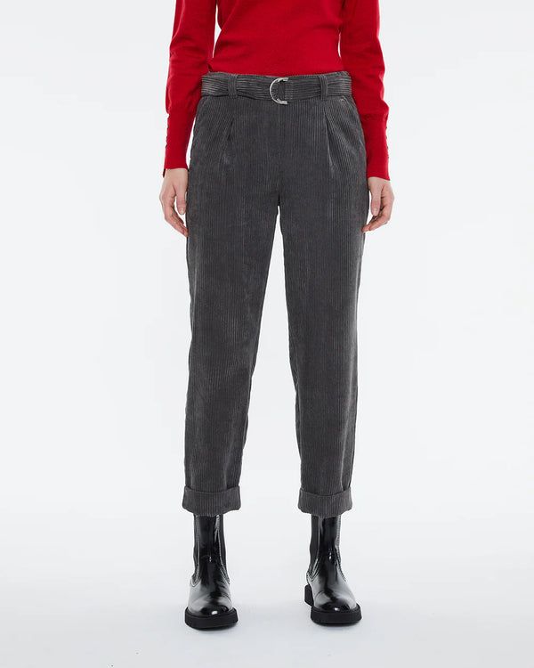 Andam - Cropped Corduroy pants with high waist