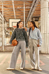 La Petite Etoile - MIKA knited pants in Grey/Ecru/Marine