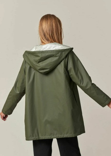 Deeluxe reversible metallic coat - Khaki