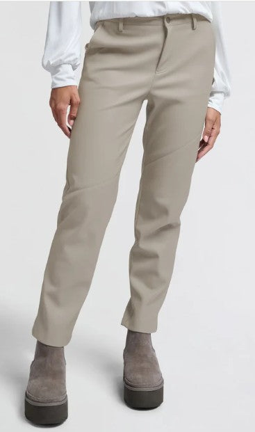 YAYA - Faux leather straight leg trousers