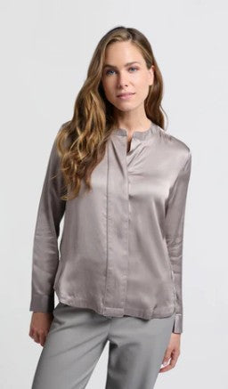 YAYA - Satin blouse with placket detail
