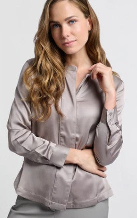 YAYA - Satin blouse with placket detail