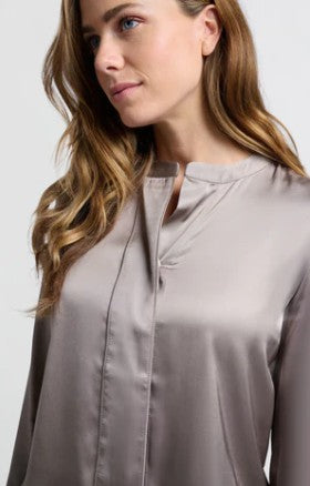 YAYA - Satin blouse with placket detail