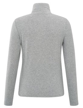 YAYA - Longsleeve, ribbed top with snap buttons - Medium grey melange
