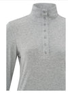 YAYA - Longsleeve, ribbed top with snap buttons - Medium grey melange