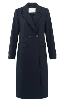 YAYA - Long woven blazer coat - Outerspace blue
