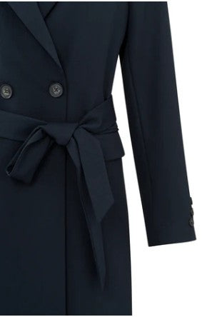 YAYA - Long woven blazer coat - Outerspace blue