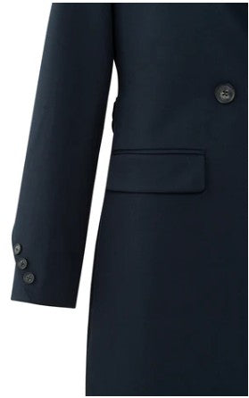 YAYA - Long woven blazer coat - Outerspace blue