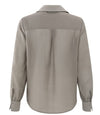 YAYA -V neck blouse with contrast collar - Moonrock dark sand