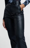 YAYA - Faux leather straight leg trousers - Black