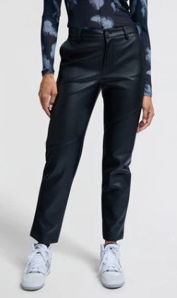YAYA - Faux leather straight leg trousers - Black