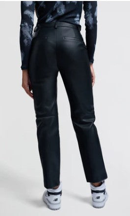 YAYA - Faux leather straight leg trousers - Black