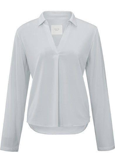 YAYA - Jersey V-neck top with collar