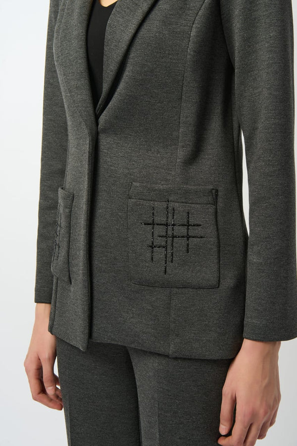 Joseph Ribkoff Scuba Jersey Fitted Blazer-Black