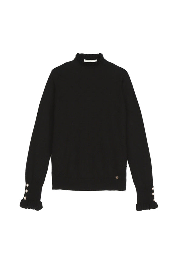 La Petite Etoile High Neck Sweater - Black