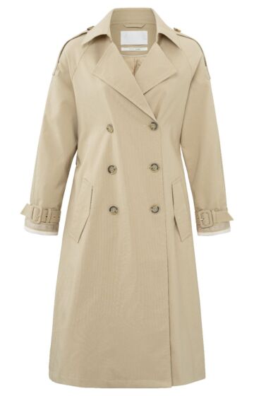 YAYA Trench Coat - White Pepper Beige