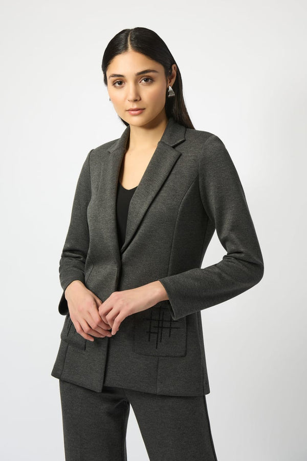 Joseph Ribkoff Scuba Jersey Fitted Blazer-Black