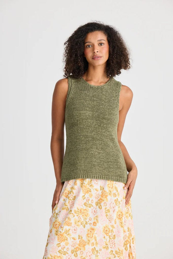 THE SHANTY Saffron Knit Tank - Khaki