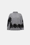 Joseph Ribkoff Relaxed Fit Floral Pullover- Grey/Black