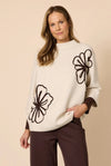 Threadz Mimosa Floral Print Knit - Natural