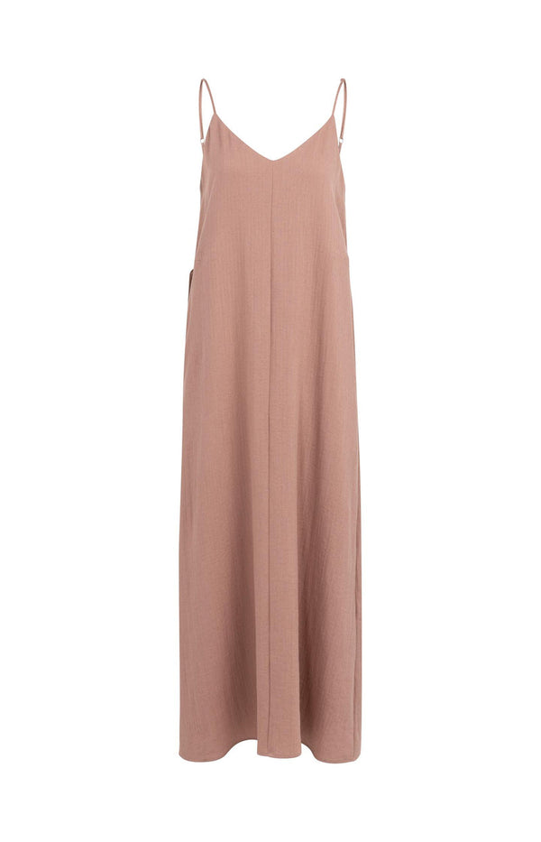 YAY Long Strappy Dress with Drawstrings - BurlwoodPink