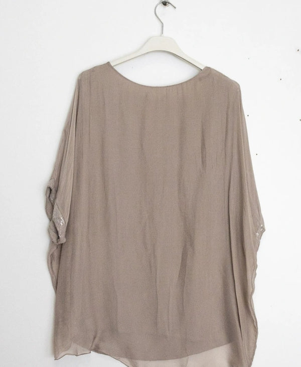 Made in Italy- UB Creations Silk Top - Gold