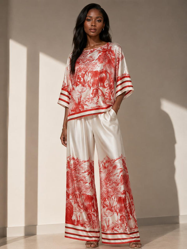 Made in Italy UB Creative Printed Satin Pant