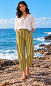 Made In Italy Fitted Barrel Pants- Striped