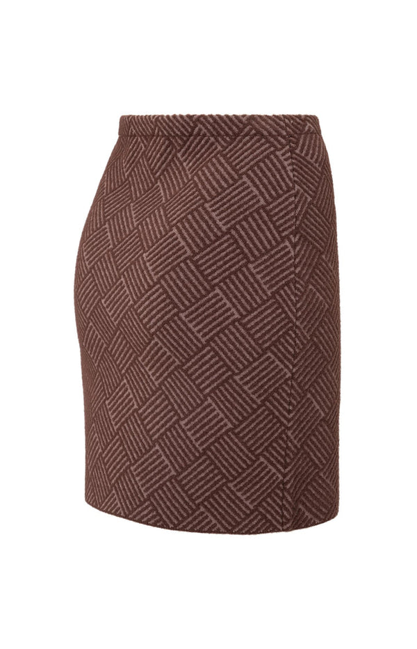YAYA Jaquard Knitted Skirt -Fudge Purple