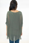 Made in Italy - UB Creative Silk Top - Green