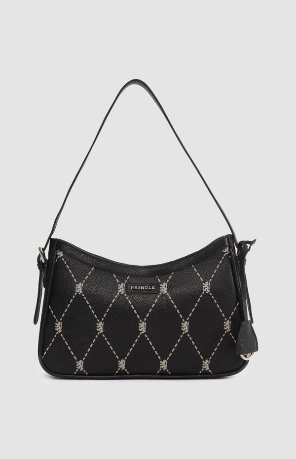 PRINGLE Argyle AOP Small Shoulder Bag - Black
