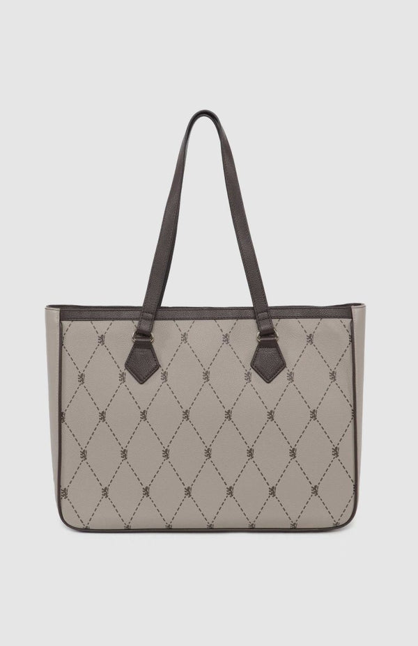 PRINGLE Argyle AOP Work Laptop Tote Bag - Stone