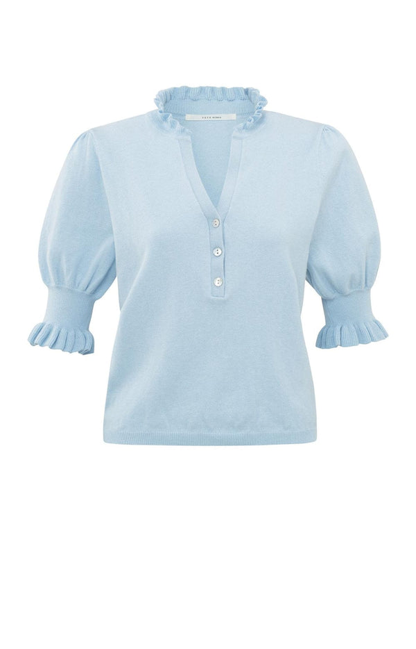 YAYA V-neck Sweater - Xenon blue