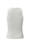 Yaya Ribbed tanktop with contrasting details-Grey Melange