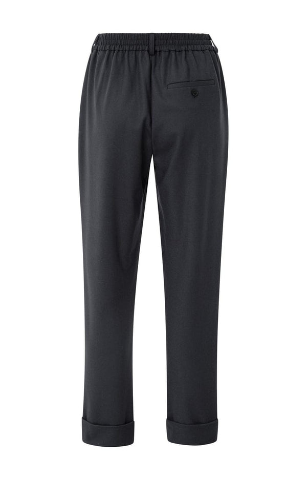YAYA Pantalon With Elastic Waist - Oyster Black