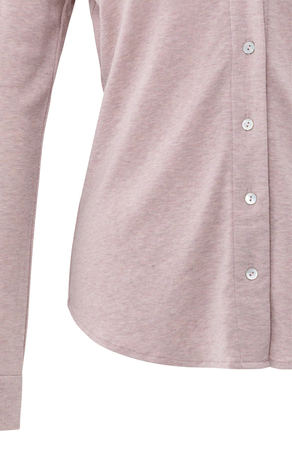 YAYA Jersey Melange Blouse - Shadow Gray Pink Mel