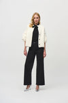 Joseph Ribkoff sweater knitpuff sleeve jacket - Vanilla