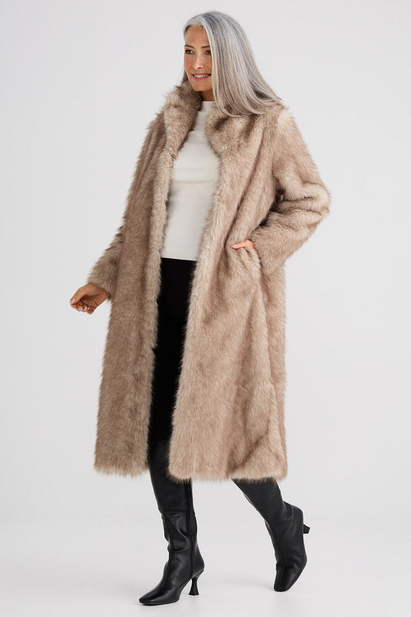 Brave+True New York Coat - Taupe Fleck