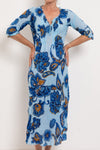 ONESEASON Lemnos Long Poppy Dress - Blue Flower