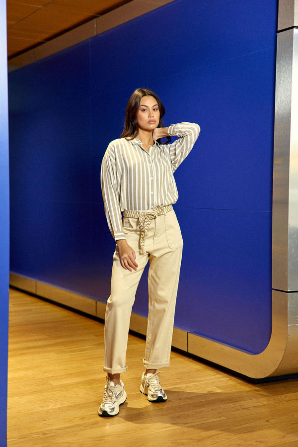 La Petite Etoile Straight-leg Trousers- Beige