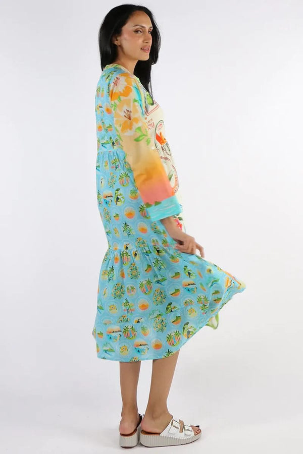 LulaLife Exotica Midi Dress - Multi