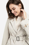 YAYA Woven mid-length trenchcoat with belt - Slate Grey
