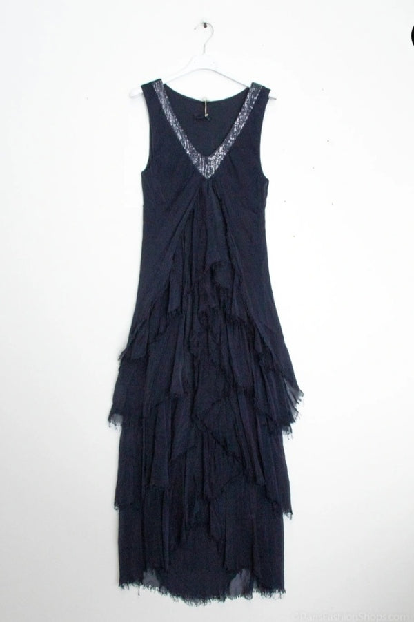 Made in Italy Pati Slik Dress - Navy